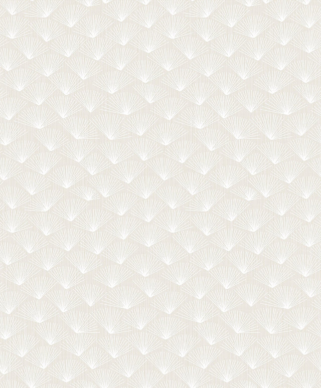 Asteria Dove Fan Grey Wallpaper with Modern Graphic Fan Motif, Raised Ink Texture - A-Street Prints 2976-86515