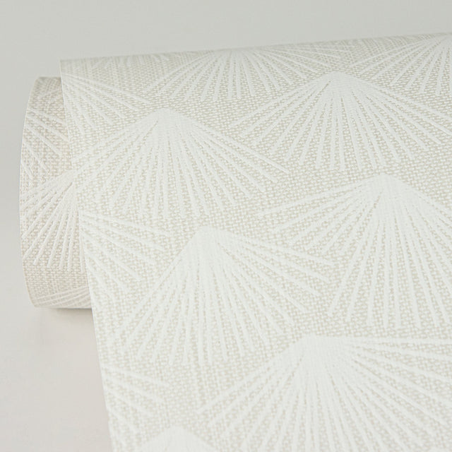 Asteria Dove Fan Grey Wallpaper with Modern Graphic Fan Motif, Raised Ink Texture - A-Street Prints 2976-86515