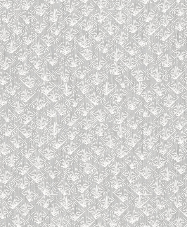 Asteria Grey Fan Wallpaper with Modern Graphic Fan Motif - A-Street Prints 2976-86516