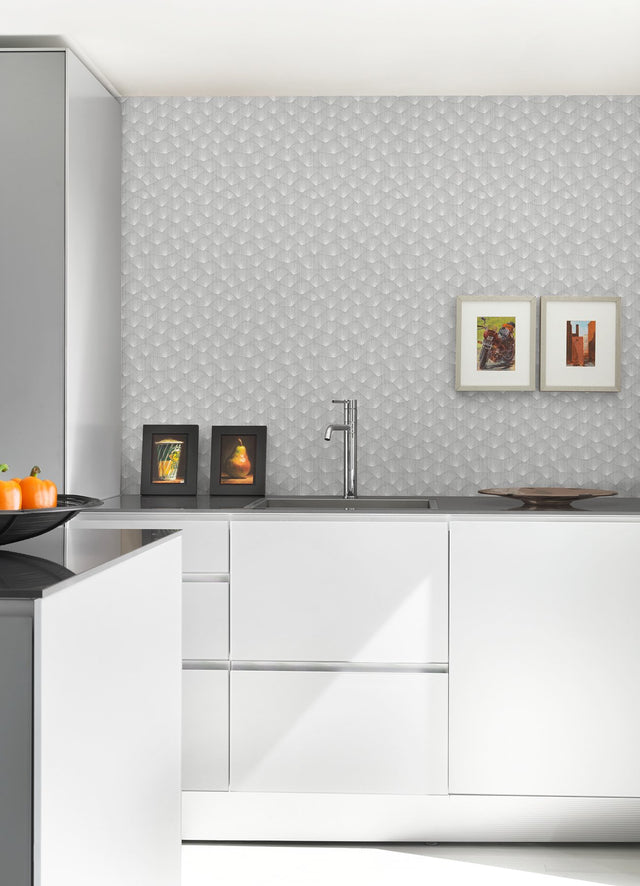Asteria Grey Fan Wallpaper with Modern Graphic Fan Motif - A-Street Prints 2976-86516