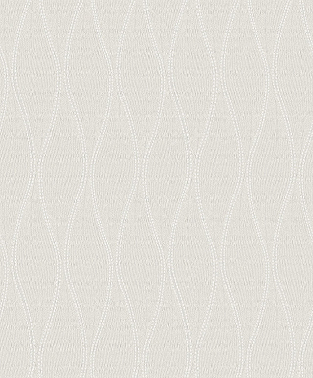 Tetsu Silver Ogee Wave Wallpaper with Modern Graphic Ogee Pattern - A-Street Prints 2976-86518