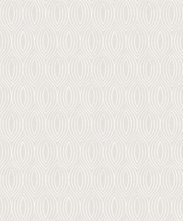 Rino Silver Ogee Wallpaper with Metallic Geometric Retro Pattern - A-Street Prints 2976-86521