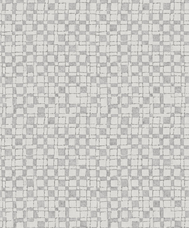 Sarni Platinum Grid Wallpaper with Metallic Textured Geometric Pattern - A-Street Prints 2976-86532
