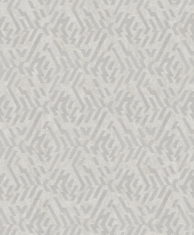 Kila Grey Geometric Wallpaper with Metallic Abstract Diamond Mosaic - A?Street Prints 2976-86535