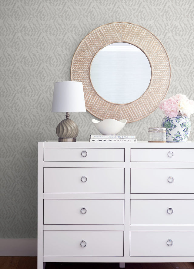 Kila Platinum Geometric Wallpaper with Metallic Modern Geometric Pattern - A?Street Prints 2976-86536