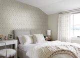 Latona Platinum Diamond Geometric Wallpaper with Metallic Feature Wall Graphic Pattern - A-Street Prints 2976-86539