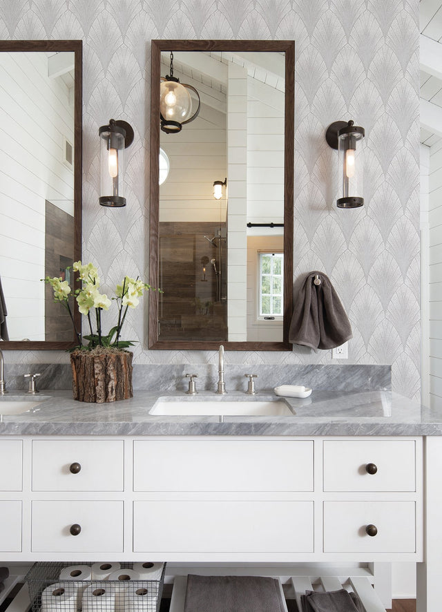 Bakal Pearl Art Deco Ogee Wallpaper with Raised Ink Texture - A?Street Prints 2976-86555