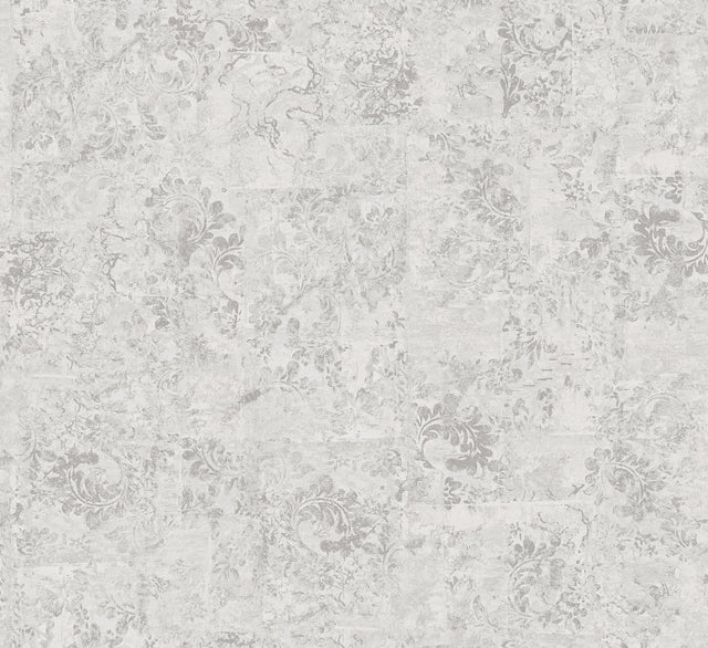 Eisen Silver Abstract Botanical Wallpaper with Metallic Foil on Non Woven - A-Street Prints 2976-86558