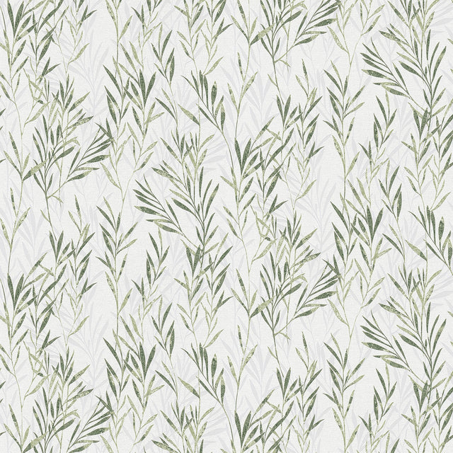 Bondi Green Botanical Wallpaper with Olive Leaf Motif - Advantage 2979-36712-3