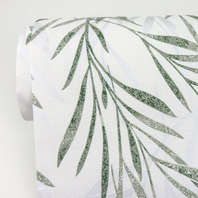 Bondi Green Botanical Wallpaper with Olive Leaf Motif - Advantage 2979-36712-3