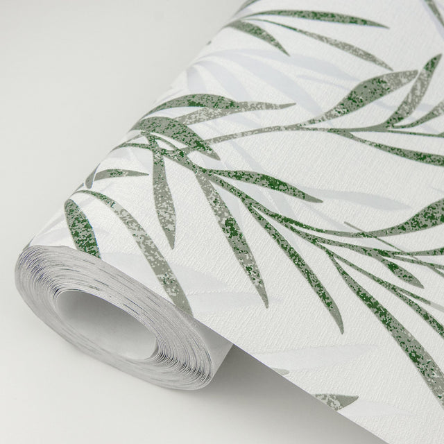 Bondi Green Botanical Wallpaper with Olive Leaf Motif - Advantage 2979-36712-3