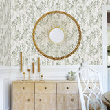Bondi Green Botanical Wallpaper with Olive Leaf Motif - Advantage 2979-36712-3
