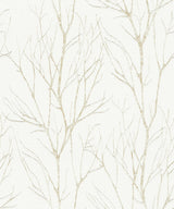 Diani Gold Metallic Tree Wallpaper with Modern Botanical Trees Pattern - Advantage 2979-37260-3