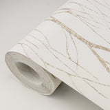 Diani Gold Metallic Tree Wallpaper with Modern Botanical Trees Pattern - Advantage 2979-37260-3