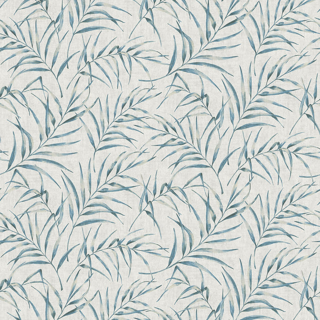 Lani Blue Fronds Wallpaper with Tropical Botanical Pattern - Advantage 2979-37335-1