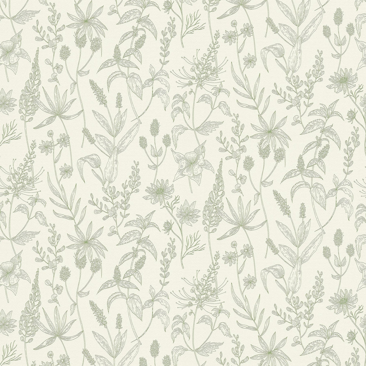 Nami Olive Floral Wallpaper with Botanical Floral Pattern, Modern Expanded Vinyl - Advantage 2979-37363-5