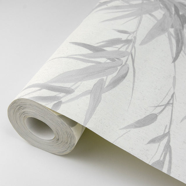 Hali Light Grey Fronds Wallpaper with Botanical Bohemian Pattern - Advantage 2979-37376-2