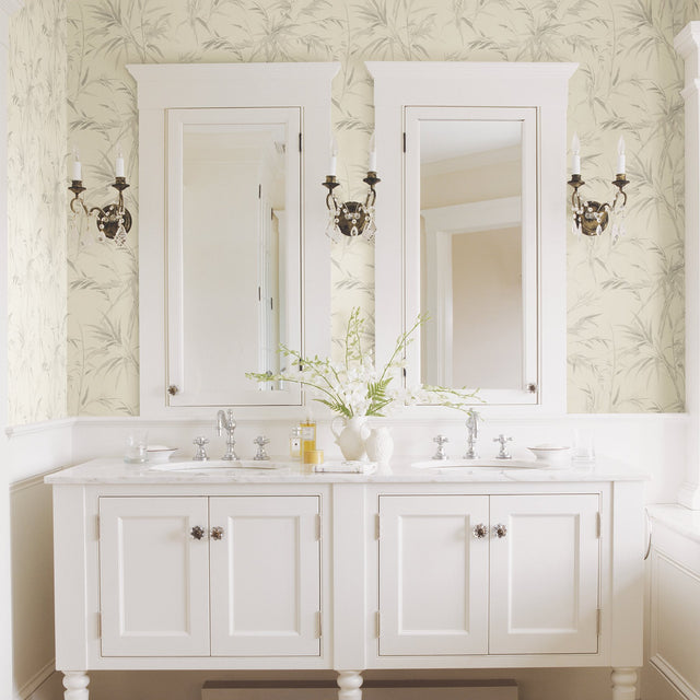 Hali Light Grey Fronds Wallpaper with Botanical Bohemian Pattern - Advantage 2979-37376-2