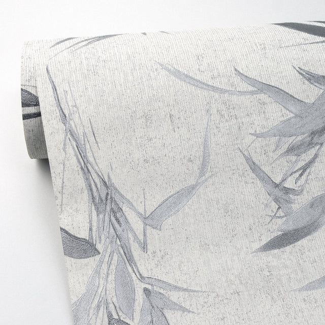 Hali Silver Fronds Wallpaper with Botanical Bohemian Pattern - Advantage 2979-37376-5