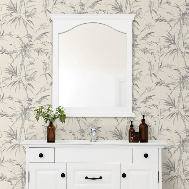 Hali Silver Fronds Wallpaper with Botanical Bohemian Pattern - Advantage 2979-37376-5
