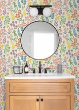 Karina Multicolor Meadow Wallpaper with Scandinavian Animals & Floral Pattern - Advantage 2980-26172