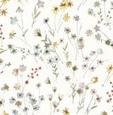 Heidi Yellow Watercolor Florals Wallpaper with Botanical Flowers Motif - Advantage 2980-26174