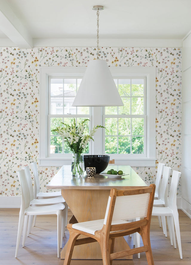 Heidi Yellow Watercolor Florals Wallpaper with Botanical Flowers Motif - Advantage 2980-26174