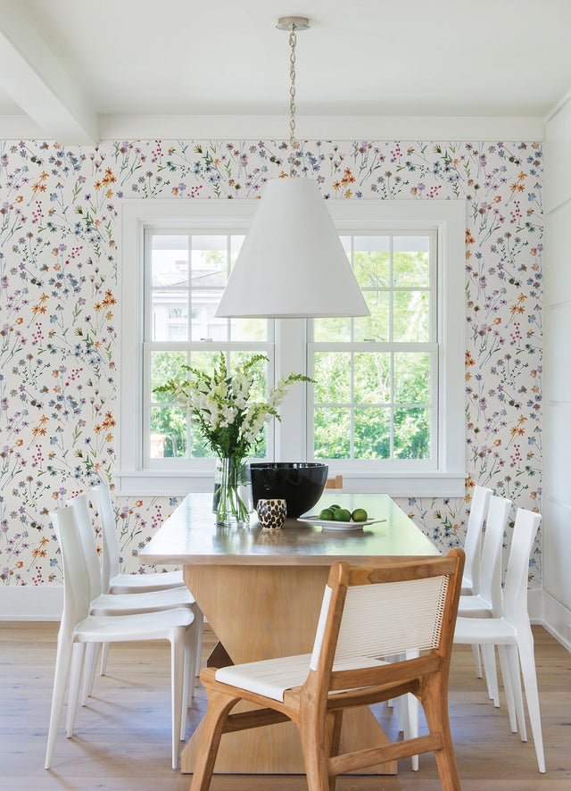 Heidi Peach Watercolor Florals Wallpaper with Botanical Watercolor Flowers - Advantage 2980-26175