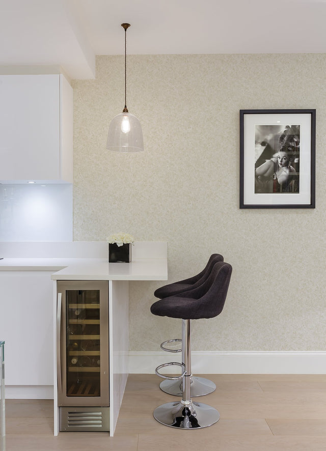 Hepworth Off White Distressed Texture Wallpaper with Metallic Modern Graphics - Advantage 2980-26179