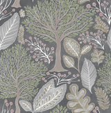 Kiah Grey Forest Wallpaper with Whimsical Botanical Trees - Advantage 2980-26183