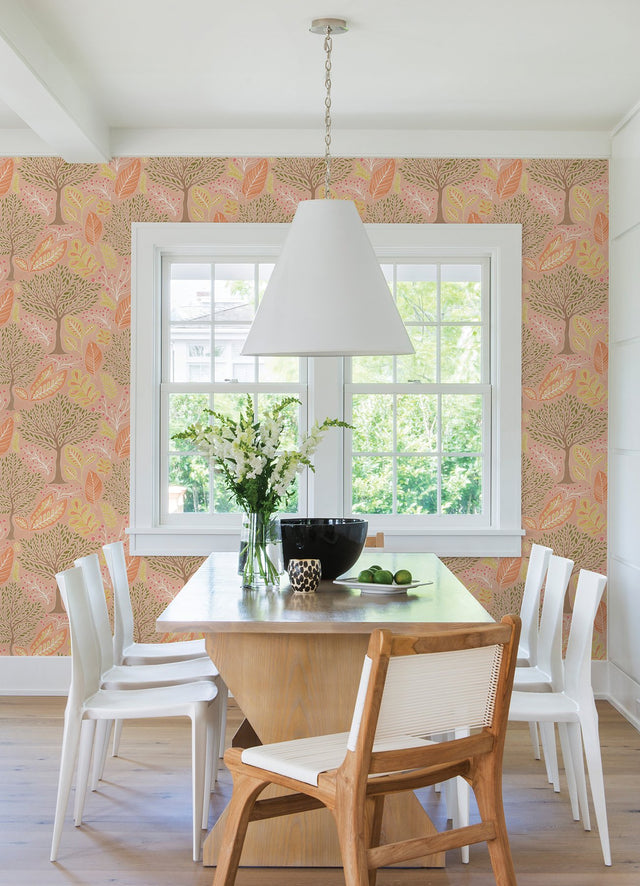 Kiah Blush Forest Wallpaper with Whimsical Botanical Trees Pattern - Advantage 2980-26185