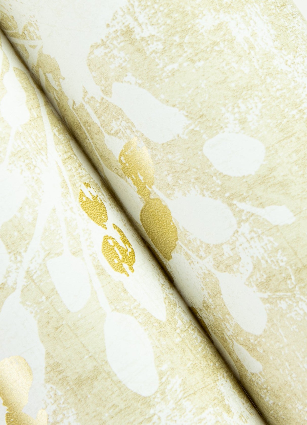 Dori Gold Painterly Floral Wallpaper with Metallic Abstract Botanical Motif - Advantage 2980-26188