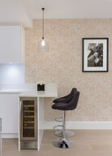 Dori Blush Painterly Floral Wallpaper with Metallic Abstract Botanical Motif - Advantage 2980-26189