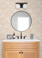 Dori Blush Painterly Floral Wallpaper with Metallic Abstract Botanical Motif - Advantage 2980-26189