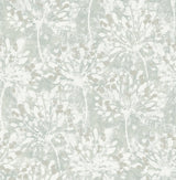 Dori Light Green Painterly Floral Wallpaper with Metallic Modern Botanical Abstract Motif - Advantage 2980-26191