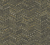Tatlin Brown Chevron Wallpaper with Farmhouse Graphics Pattern - Brewster 2980-38309-7