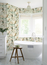 Attia Light Blue Floral Wallpaper with Glam Botanical Flowers - Advantage 2980-485134