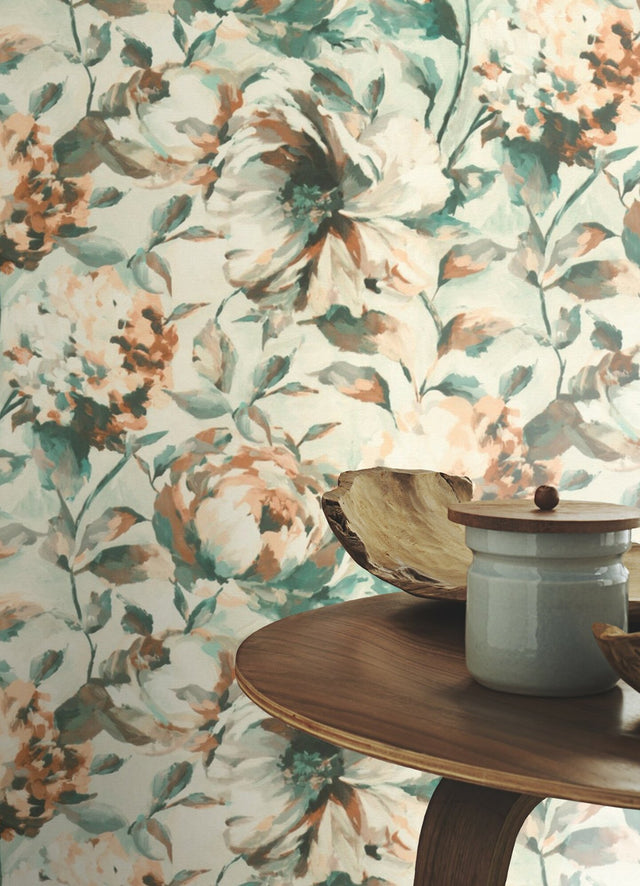 Attia Light Blue Floral Wallpaper with Glam Botanical Flowers - Advantage 2980-485134