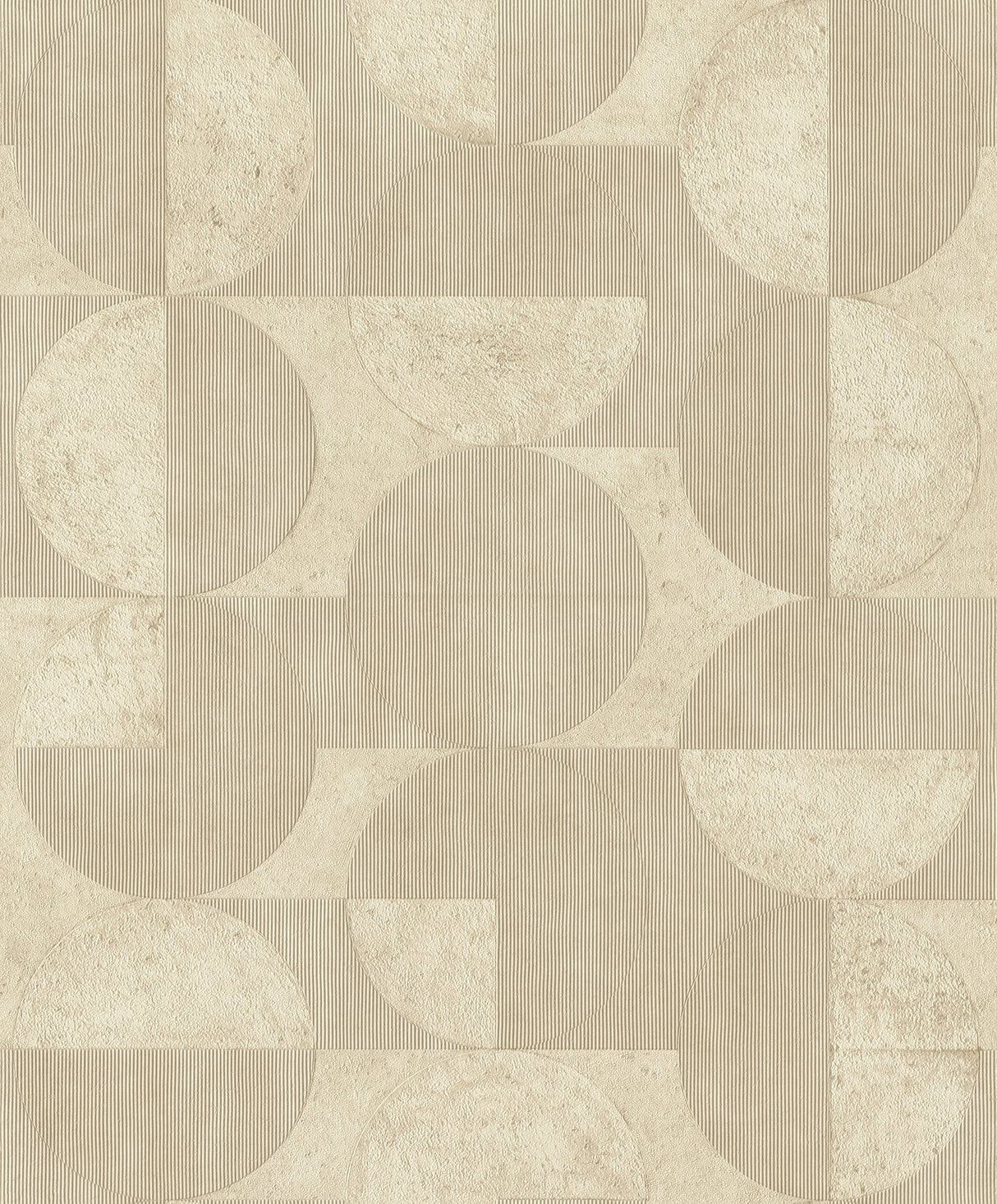 Barcelo Beige Circles Wallpaper with Modern Geometric Pattern - Brewster 2980-521337