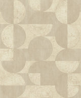 Barcelo Beige Circles Wallpaper with Modern Geometric Pattern - Brewster 2980-521337