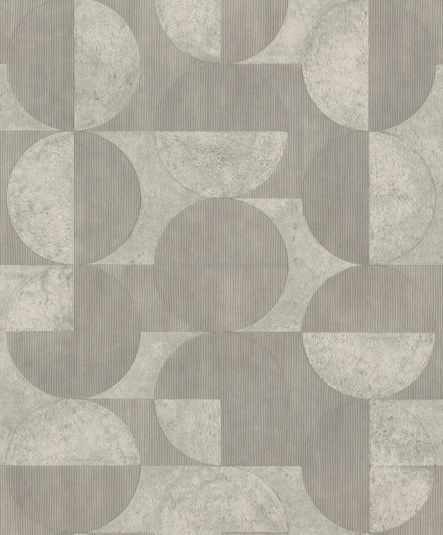 Barcelo Grey Circles Wallpaper with Modern Geometric Pattern - Advantage 2980-521351