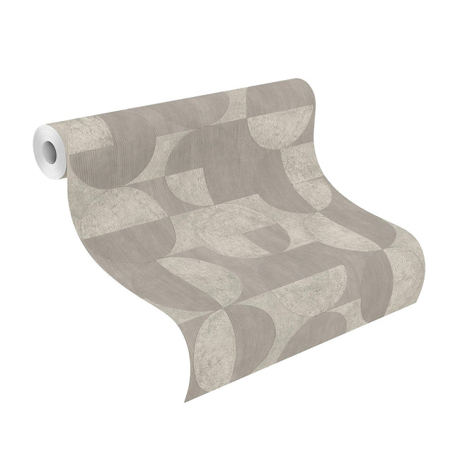 Barcelo Grey Circles Wallpaper with Modern Geometric Pattern - Advantage 2980-521351