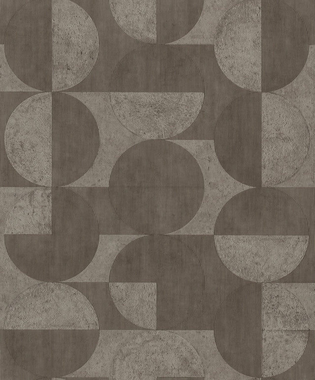 Barcelo Brown Circles Geometric Textured Wallpaper - Advantage 2980-521368