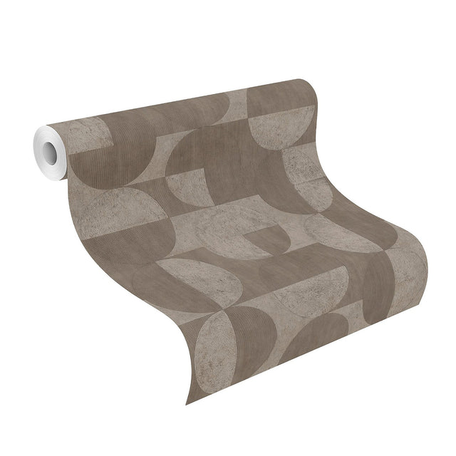 Barcelo Brown Circles Geometric Textured Wallpaper - Advantage 2980-521368