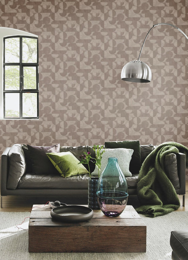 Barcelo Brown Circles Geometric Textured Wallpaper - Advantage 2980-521368