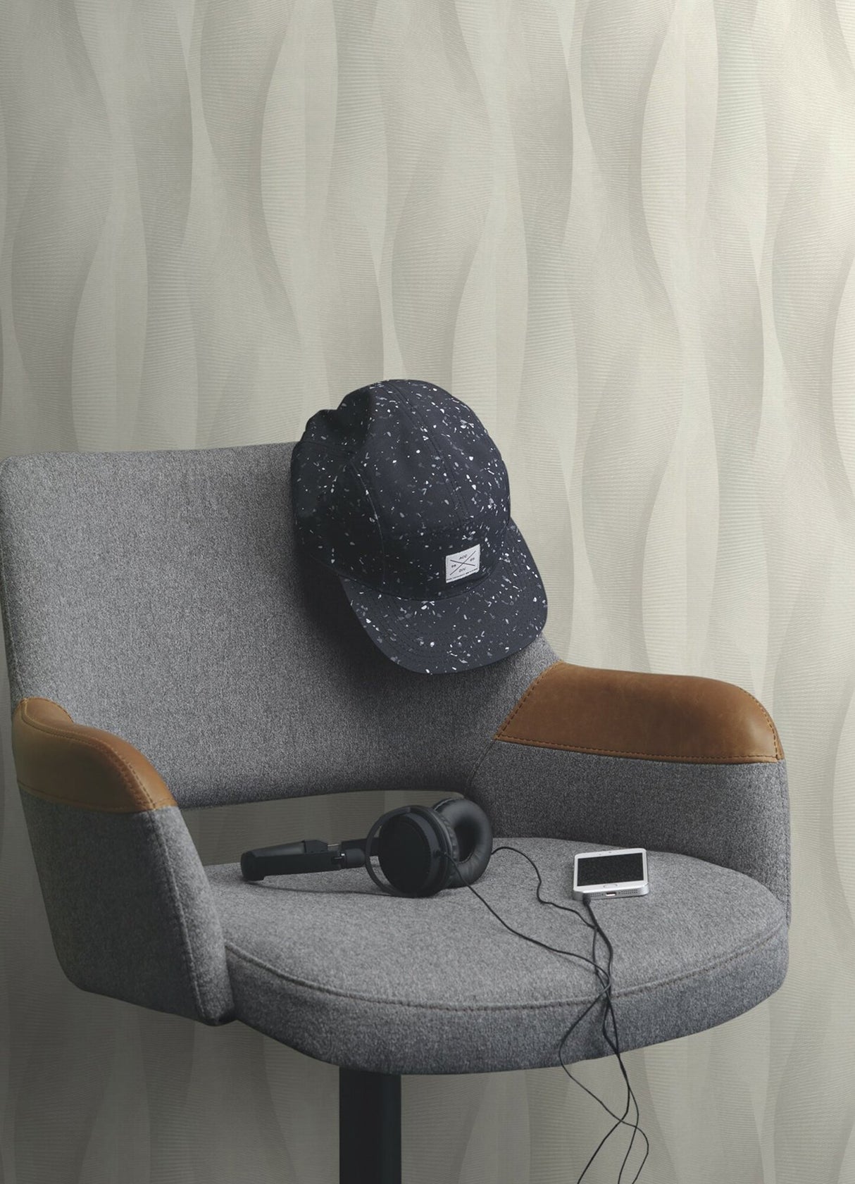 Currin Light Grey Wave Wallpaper with Raised Ink Textured Abstract Modern Pattern - Brewster 2980-651508