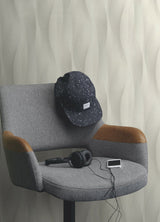 Currin Light Grey Wave Wallpaper with Raised Ink Textured Abstract Modern Pattern - Brewster 2980-651508