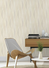 Currin Neutral Wave Wallpaper in Neutral Abstract Modern Raised Ink Texture - Advantage 2980-651515