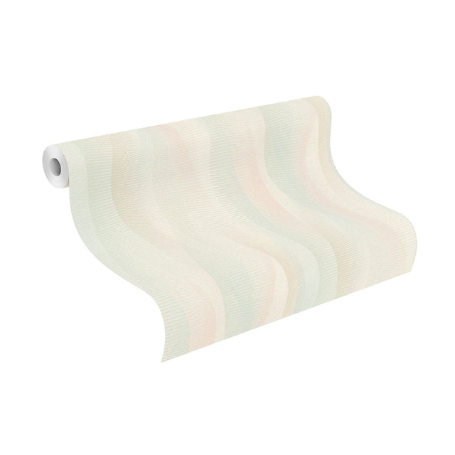 Currin Pastel Wave Wallpaper with Modern Abstract Graphic in Raised Ink Texture - Advantage 2980-651522