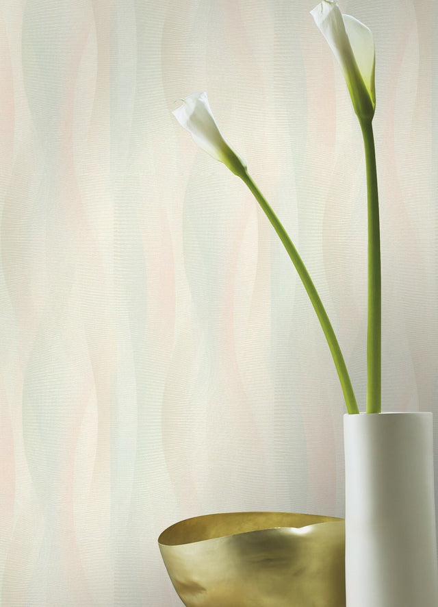 Currin Pastel Wave Wallpaper with Modern Abstract Graphic in Raised Ink Texture - Advantage 2980-651522